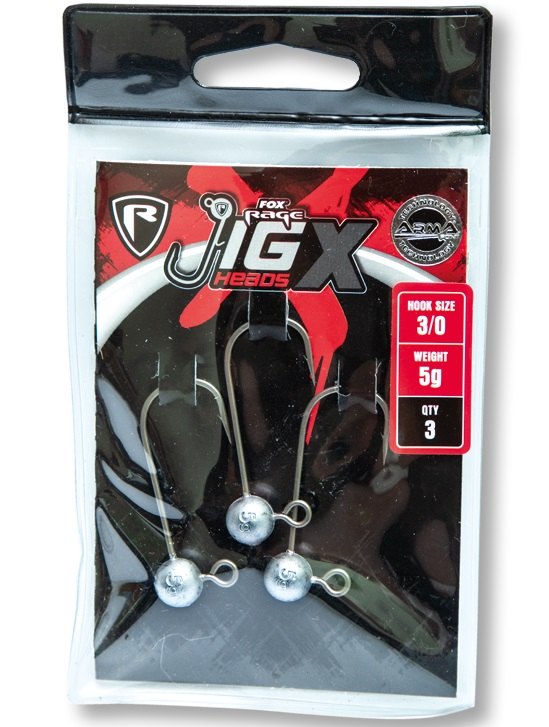 Fox rage jigová hlavička jig x jig heads háček 3/0 3 ks-10 g