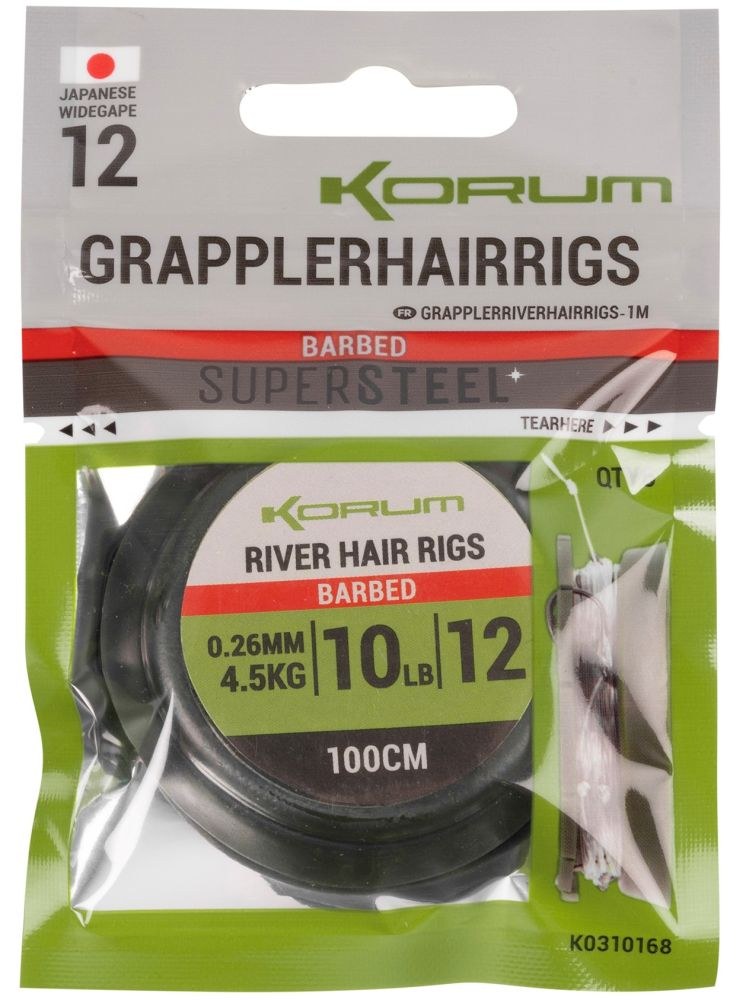 Korum návazec grappler river hair rigs 1 m - velikost háčku 12 průměr 0