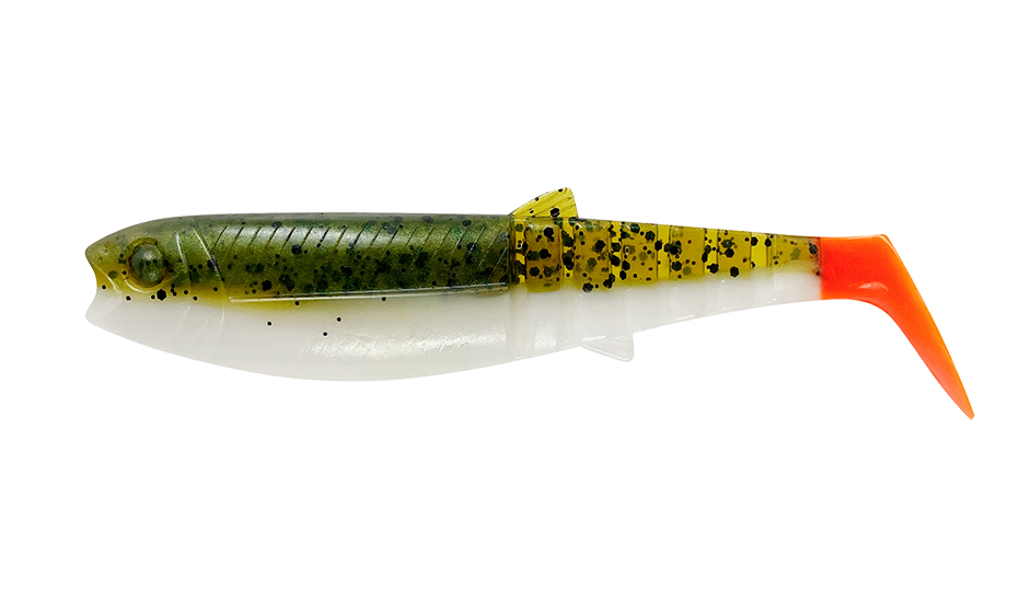 Savage gear gumová nástraha cannibal shad olive hot orange - 6