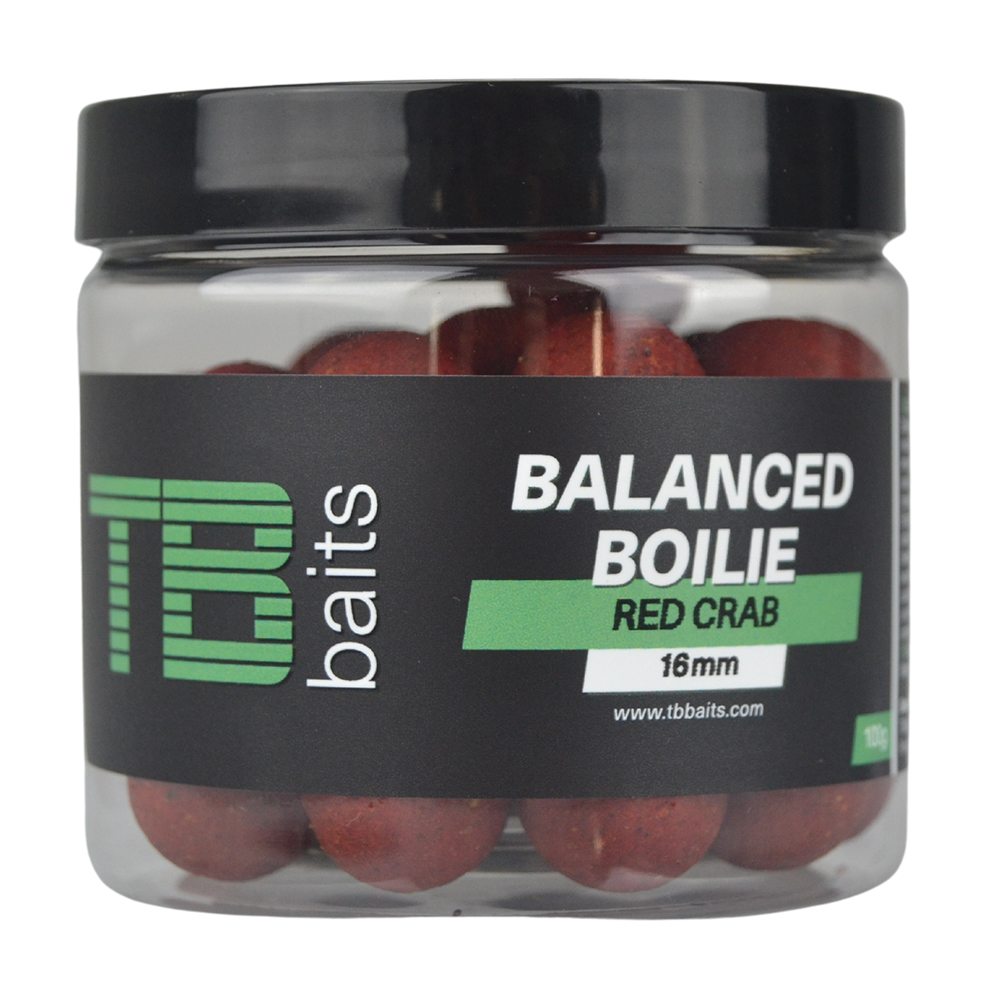 Tb baits vyvážené boilie balanced + atraktor red crab 100 g - 16 mm