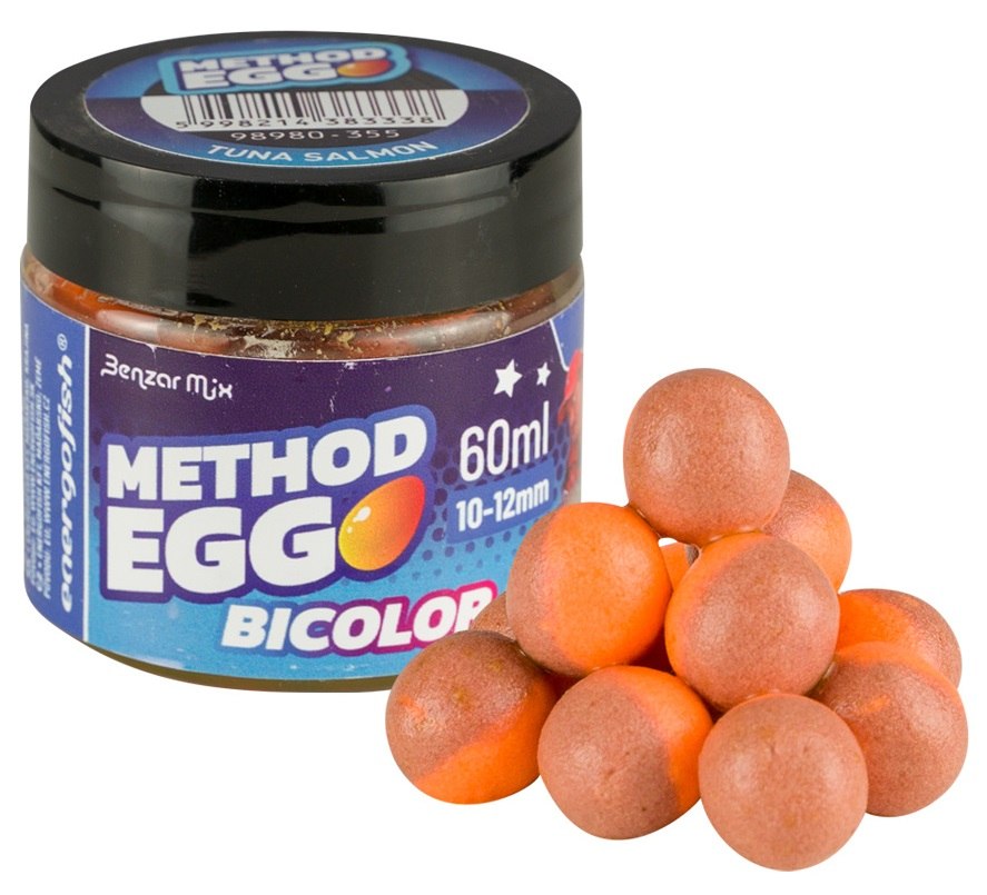 Benzar mix umělá nástraha bicolor method egg 10-12 mm 60 ml - tuňák-losos