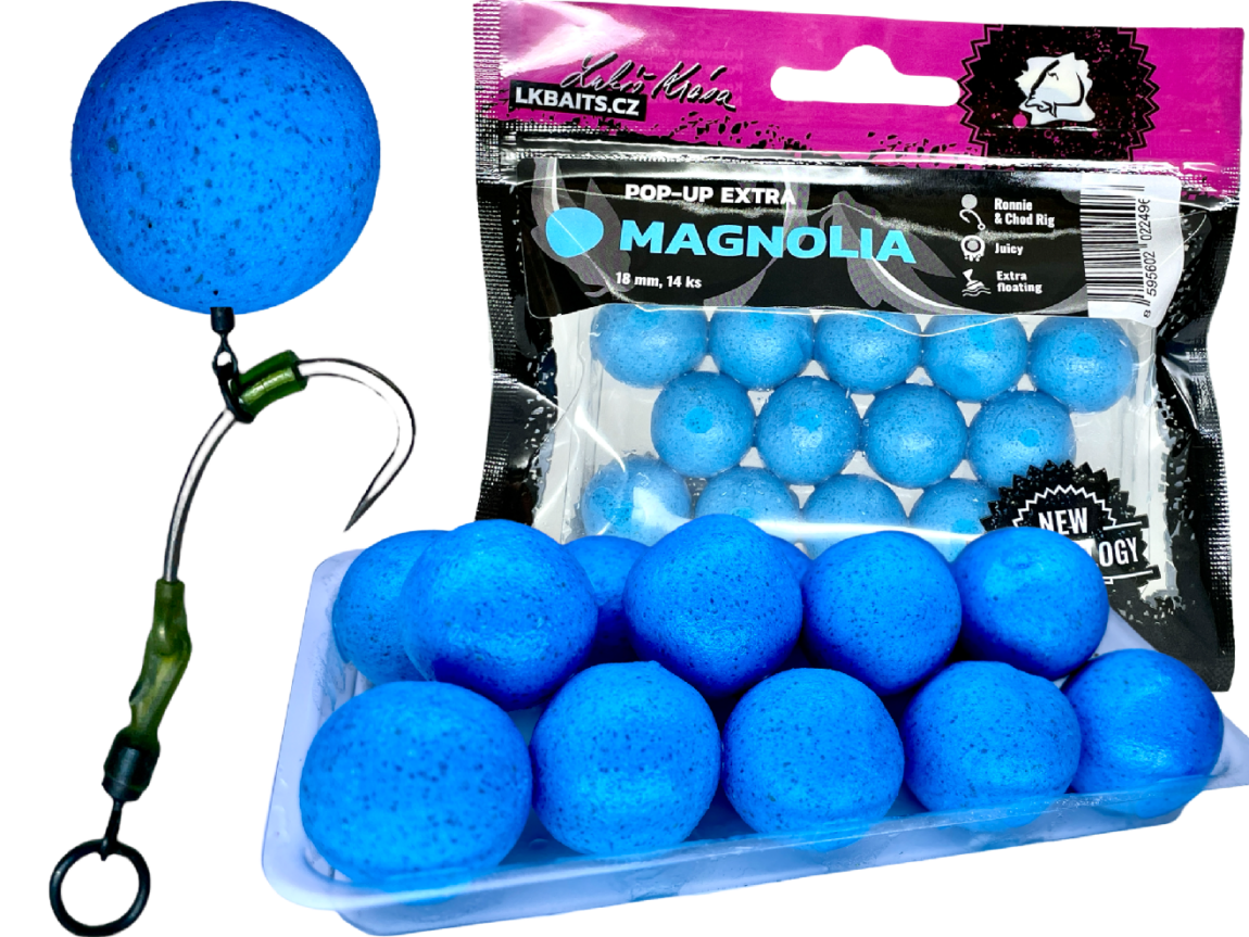 Lk baits plovoucí boilie pop-up extra magnolia limitovaná edice - 14 mm 18 ks